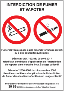 interdiction de fumer et vapoter